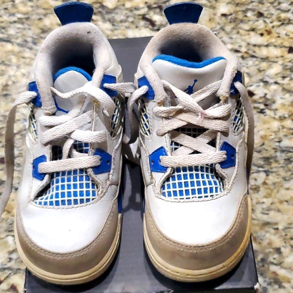 NIKE AIR JORDAN 4 IV RETRO TD MILITARY BLUE WHITE
